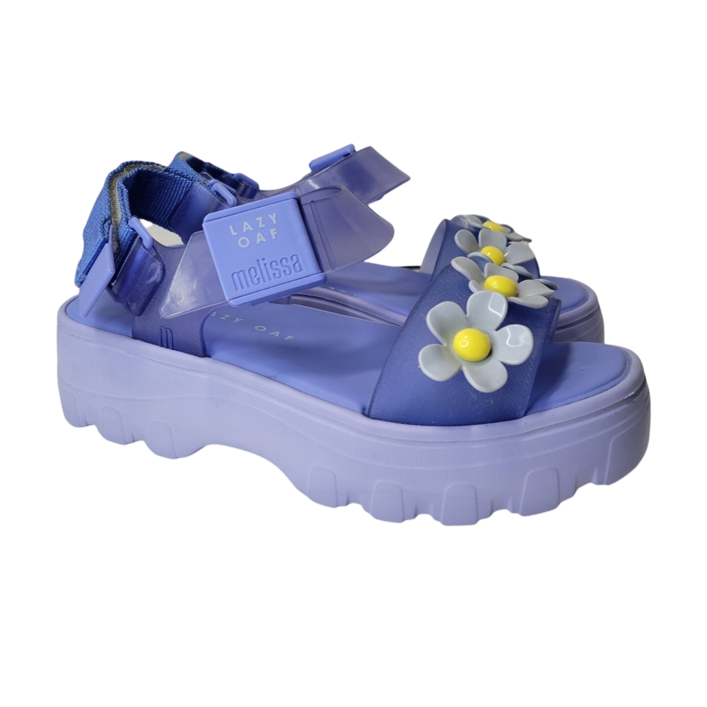 Lazy Oaf x Melissa Blue Kick Off Sandals - Picture 1 of 13